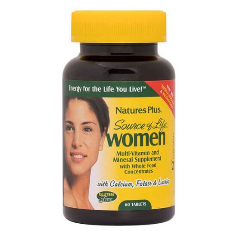 SOURCE OF LIFE WOMEN MULTI-VITAMIN & MINERAL 60tabs ::NATURE'S PLUS::