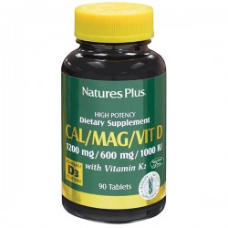 CAL/MAG/VIT D3/VIT K2 90tabs ::NATURE'S PLUS:: CAL/MAG/VIT D3/VIT K2 90tabs ::NATURE'S PLUS::