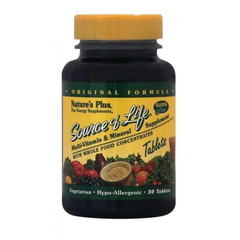 SOURCE OF LIFE MULTI-VITAMIN & MINERAL 30tabs ::NATURE'S PLUS::