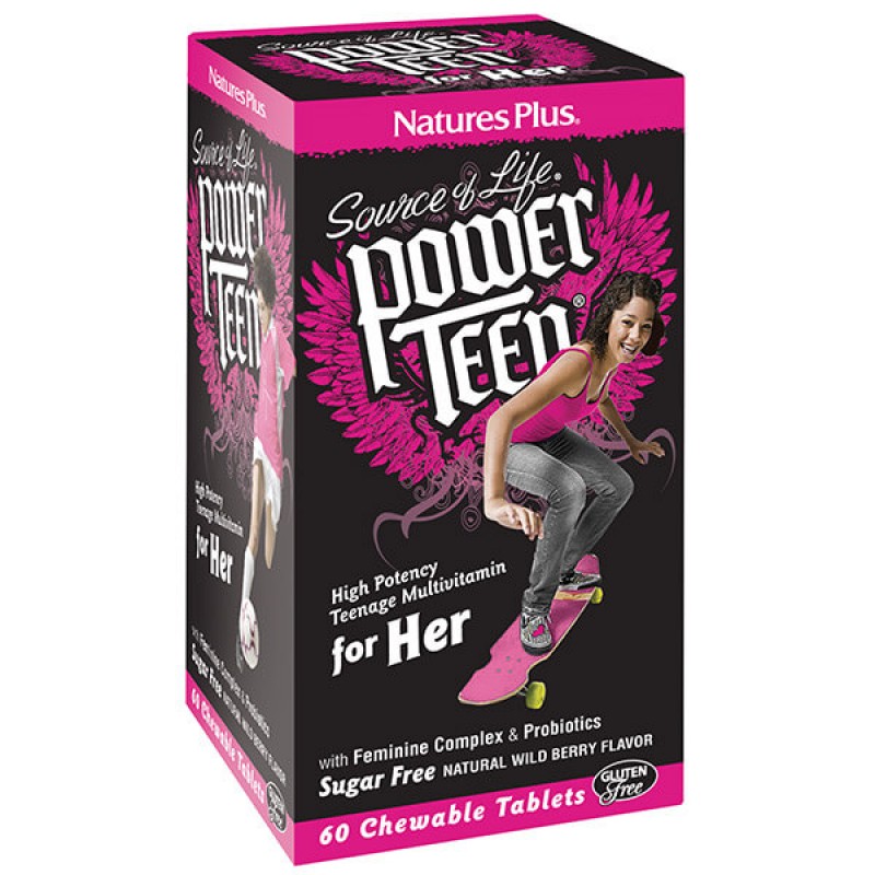 POWER TEEN FOR HER 90 chewable tabs ::NATURE'S PLUS::