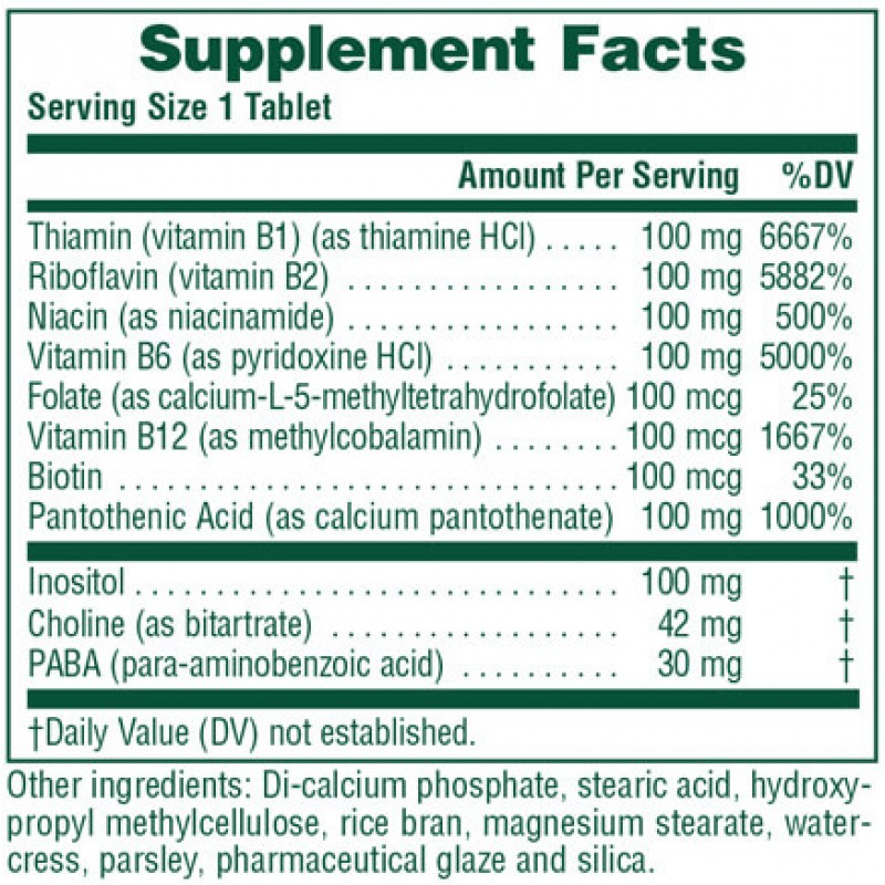 MEGA B-100 (BALANCED B-COMPLEX) 60tabs ::NATURE'S PLUS::