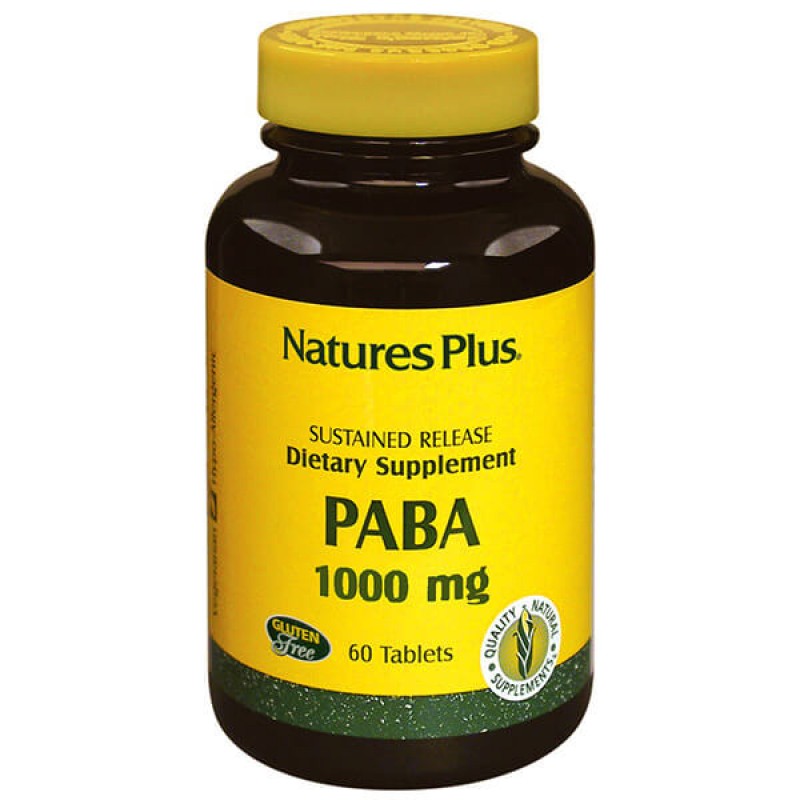 PABA 1000mg SUSTAINED RELEASE 60tabs ::NATURE'S PLUS::