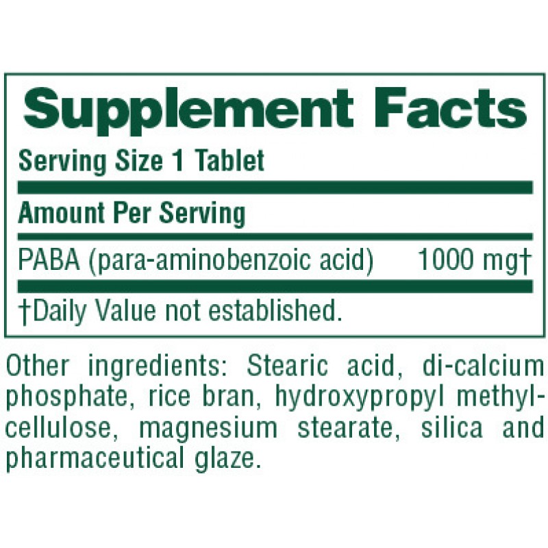 PABA 1000mg SUSTAINED RELEASE 60tabs ::NATURE'S PLUS::
