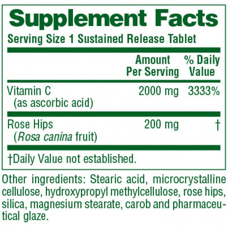 ULTRA C 2000mg SUSTAINED RELEASE 60tabs ::NATURE'S PLUS::