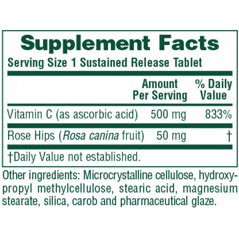 VITAMIN C 500mg SUSTAINED RELEASE 90tabs ::NATURE'S PLUS::