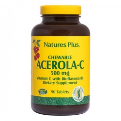 ACEROLA-C VITAMIN C 500mg with BIOLAVONOIDS CHEWABLE 90tabs ::NATURE'S PLUS::