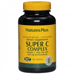 SUPER C COMPLEX VITAMIN C 1000mg with 500mg BIOFLAVONOIDS 60tabs ::NATURE'S PLUS:: SUPER C COMPLEX VITAMIN C 1000mg with 500mg BIOFLAVONOIDS 60tabs ::NATURE'S PLUS::