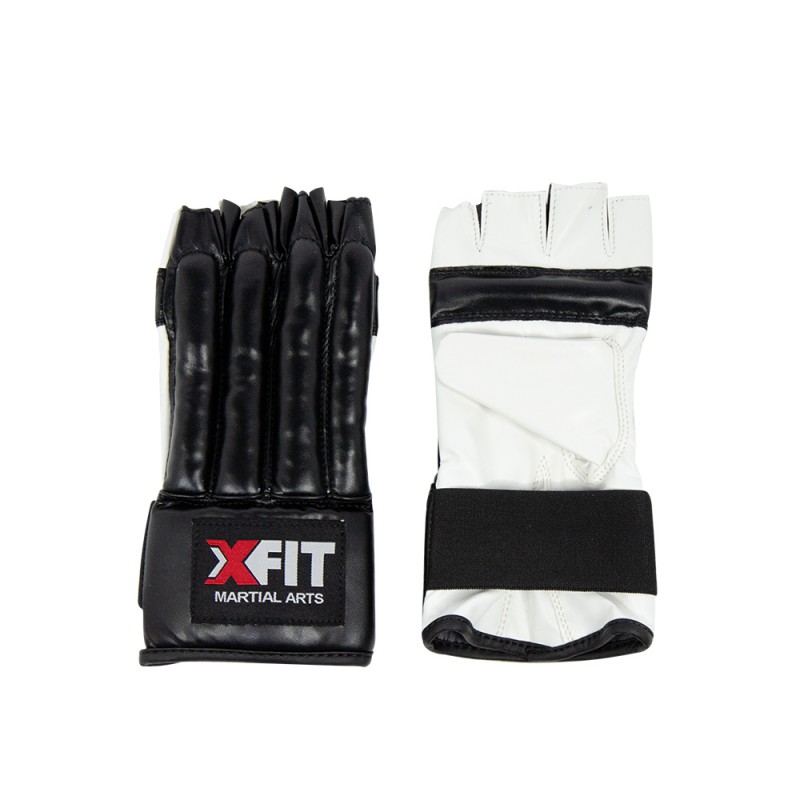 Γάντια Σάκου PU κοφτά Black/White (CFK-007) (X-Fit) - M