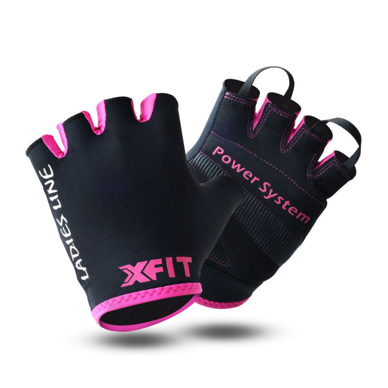 Ladies Line Gym Gloves (X-Fit) - Black/Pink S Ladies Line Gym Gloves (X-Fit) - Black/Pink S