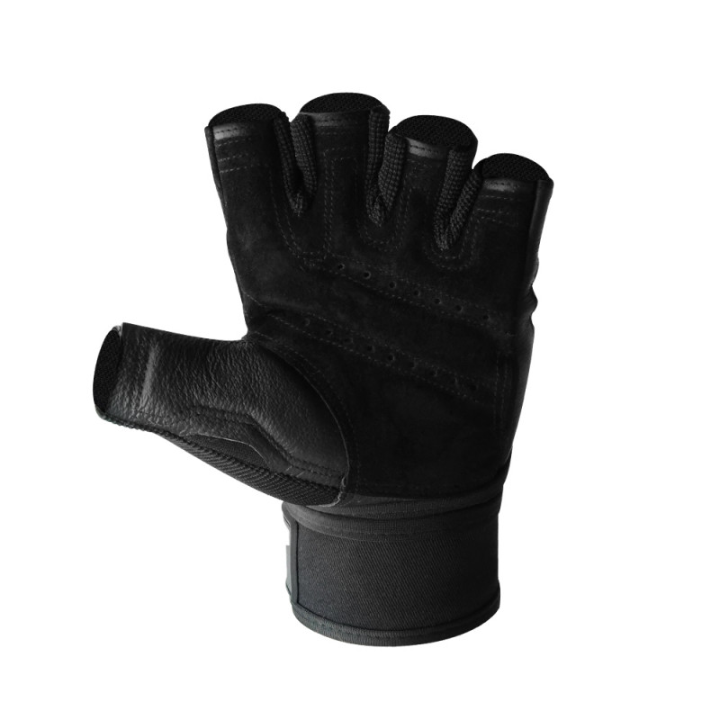 Gym Gloves With Wrist Wraps (X-FIT) - Black - XL