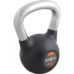 Kettlebell Rubber Cover Cr Handle 8 kg – Μαύρο