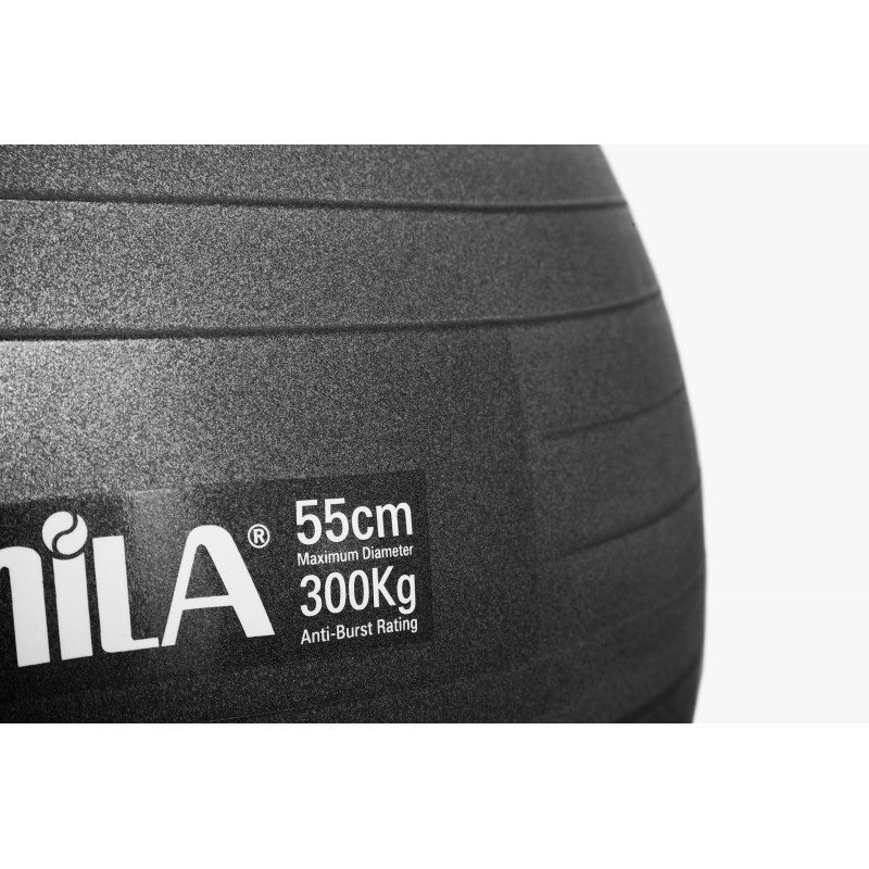 Μπάλα Γυμναστικής AMILA GYMBALL 55cm Μαύρη Bulk