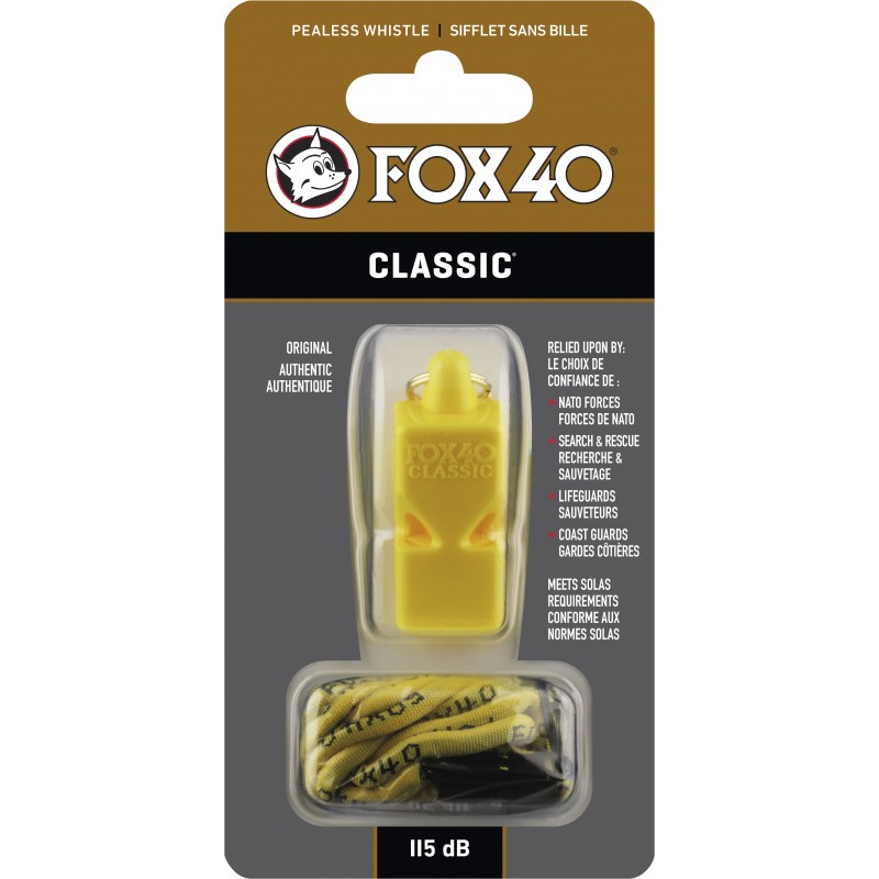 Σφυρίχτρα FOX40 Classic Safety Κίτρινη με Κορδόνι Σφυρίχτρα FOX40 Classic Safety Κίτρινη με Κορδόνι